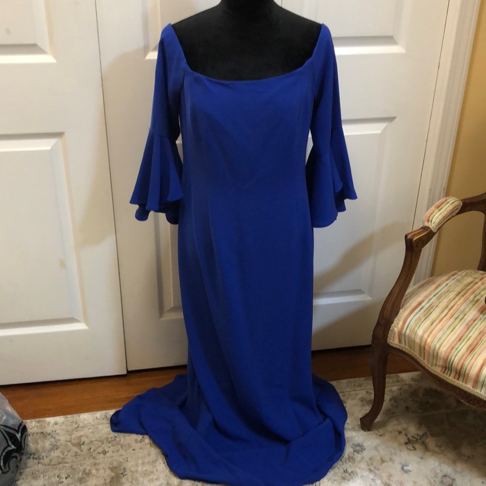 Royal blue floor length dress